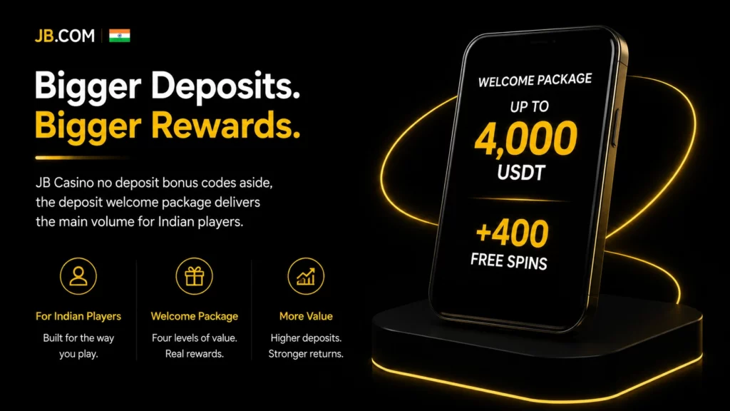JB.com India 4-round deposit package β up to 4,000 USDT and 400 free spins